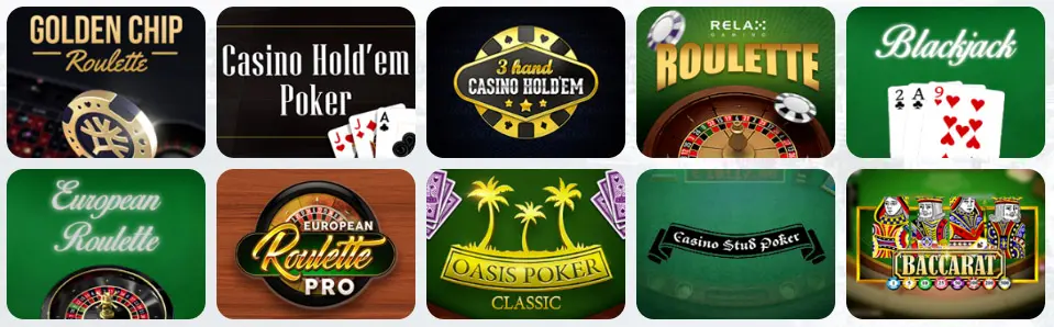 Jeux de table au FatBoss Casino