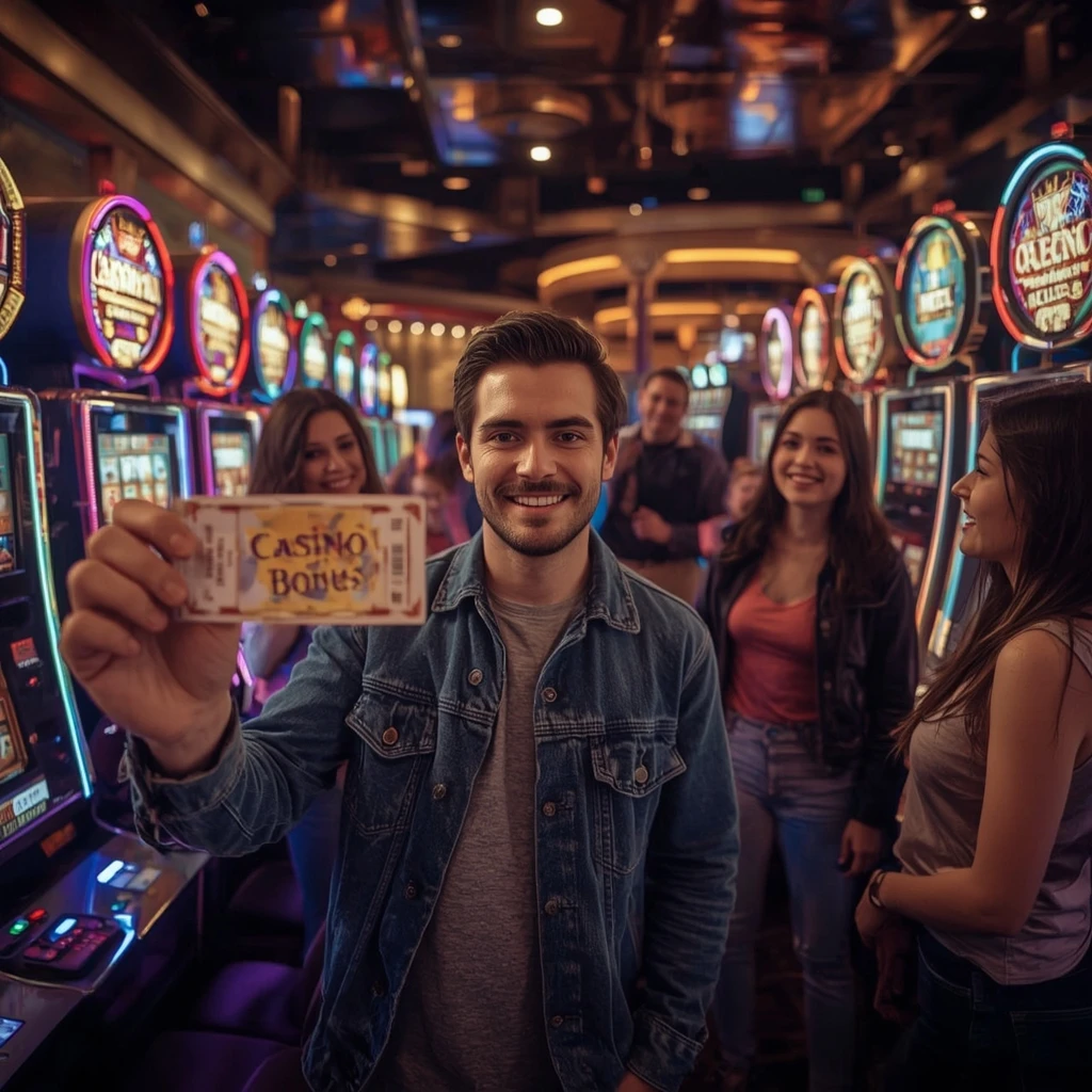 une personne tenant un bonus de FatBoss Casino
